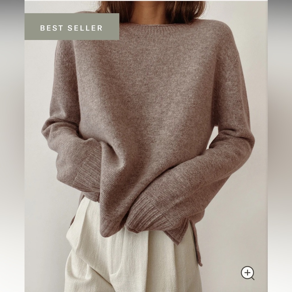 Jenni Kayne Brown Turtleneck Sweater with Cowl Neck